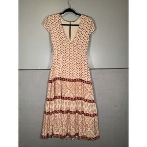 Free People Bella Notte Midi Dress Pink Combo Size 0‎